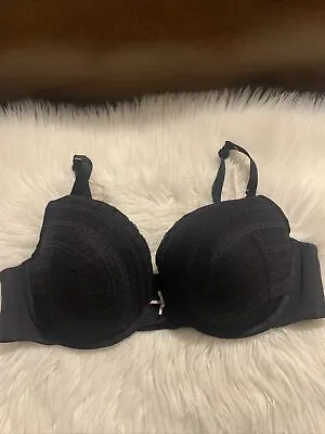 Cacique Cotton U Back Plunge Push Up Bra 44D Black Sexy NWOT  • $15.99