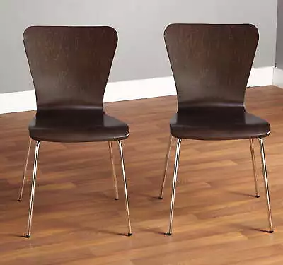 Stackable Kitchen Dining Side Chair Set Of 2 Retro Hourglass Shape Curves Home • $83.82