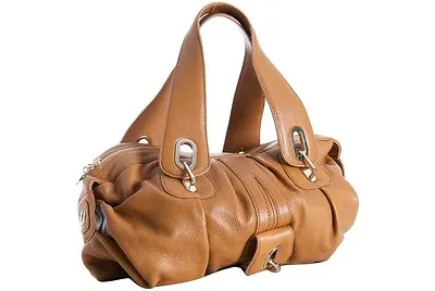 Gustto Handbag Parisio East West Satchel Cognac Tan Leather Bag $450 • $99.99