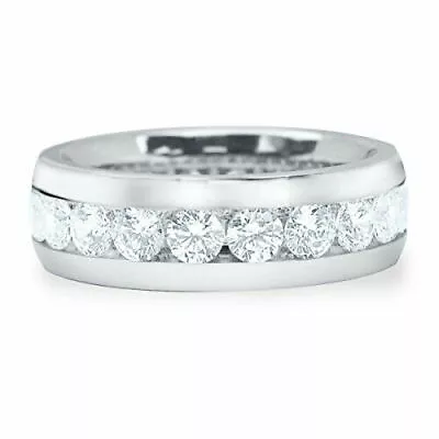 4Ct Round Simulated Diamond Eternity Mens Ring Sterling Silver White Gold Plated • $77.70