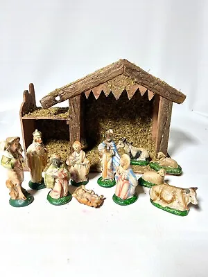 Vintage Midwest Of Cannon Falls 11 Piece Nativity And Shelter  • $52