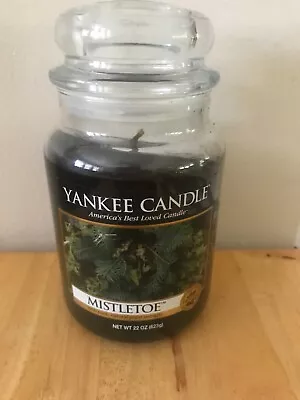 Yankee Candle MistletoeClassic 22oz Jar Single Wick Candle White Label • $17.50