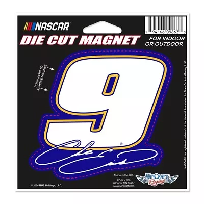 Chase Elliott Wincraft 2024 #9 Number And Signature Die Cut 4x5 Magnet • $12.99