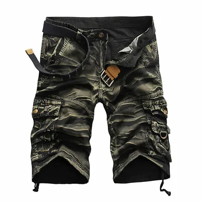 Mens Tactical Military Combat Cargo Shorts Trousers Casual Camo Army Half Pants • $25.89