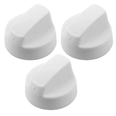 £8.56 • Buy 3 X INDESIT White Oven Cooker Hob Control Knob Switch + Complete Adapter Kit 