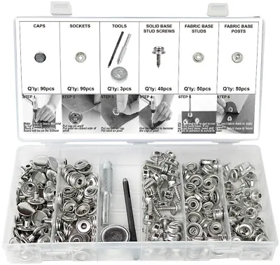 Swordfish 32680-323pc Marine Grade Canvas Snap Button Fastener Repair Kit • $26.89