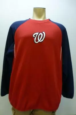 Majestic Therma Base Red Washington Nationals Baseball Lined Sweatshirt Mens XL • $20.99