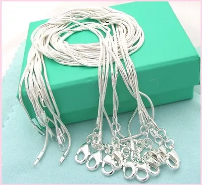  10PCS Wholesale 925 Sterling Solid Silver 1MM Snake Chain Necklace XXDC08 • $6.99