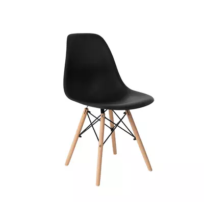 $106.99 • Buy 4x Replica Retro Dining Chairs Cafe Kitchen Beech (Black Colour)