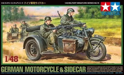 Tamiya 32578 1/48 Scale Military Model Kit WWII German Army Motorcycle & Sidecar • $9.40