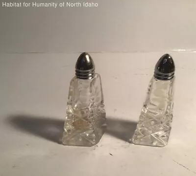 Fostoria Glass Company Cut Glass Salt And Pepper Shakers - Vintage Tableware • $2.75