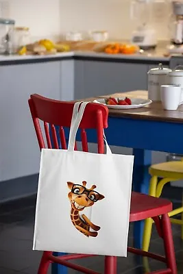 £7.99 • Buy Giraffe Tote Bag, Funny Giraffe With Glasses, Funny Animal, Giraffe Lover Bag