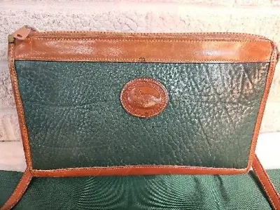 Dooney & Bourke Shoulder Bag Green Brown Pebble All Weather Leather Vintage • $40.35