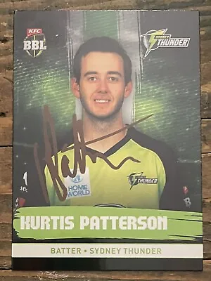 $1.49 • Buy Kurtis Patterson Signed Sydney Thunder 2016 KFC Big Bash BBL T20 Cricket