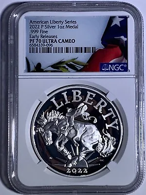 $149.95 • Buy 2022 P 1 Oz Ngc Pf70 Er Ultra Cameo Early Release American Liberty Silver Medal