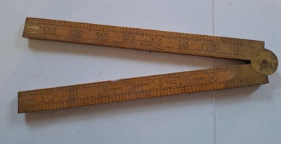 $5.64 • Buy Vintage Rabone Folding Boxwood & Brass 3ft Rule No.1380