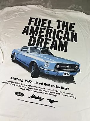 Abercrombie & Fitch Mustang T Shirt Adult Extra Large Oversized White Ford 1967 • $19.99