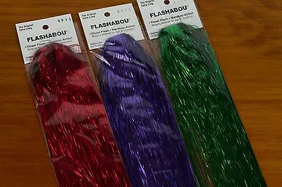 Flashabou Original - Red Purple & Kelly Green (3 Packs) For Fly Tying • $9.75