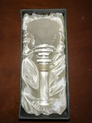 Rosenthal Versace Medusa Frosted Crystal Bottle Stopper Topper New In Box • $75