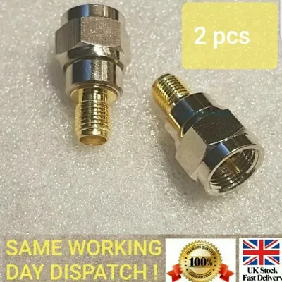£5.49 • Buy 2pcs Alloy F Type Male Plug To SMA Female Jack RF Coaxial Adapter Connector 