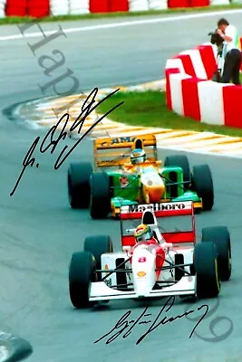 Michael Schumacher Ayrton Senna 1 Beautiful 7X5 Signed F1 Photo • $7.45