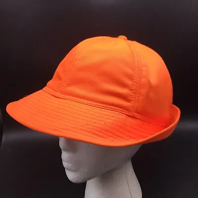 Neon Orange Outdoor Cap OC Rain Bucket Hat Back Turns Up Ear Warmers Stretch OS • $12.99