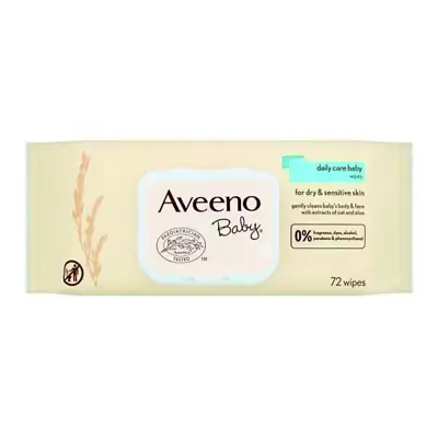  Aveeno Baby Wipes Dry Sensitive Skin 72 Wipes • £4.99