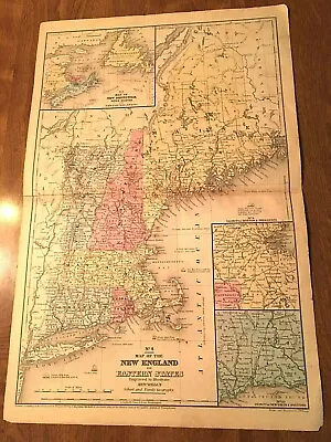 1863 Orig Pre-civil War Map # 8 & 7  Mitchells School Atlas & Geography- • $50