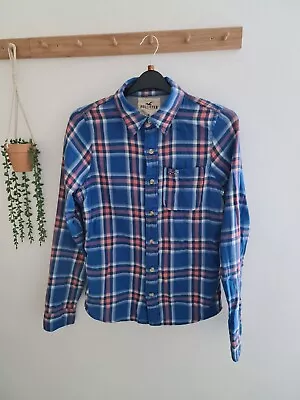 £15.99 • Buy Hollister Lumberjack Shirt Mens Long Sleeve Checked Thick Warm Blue Red Medium