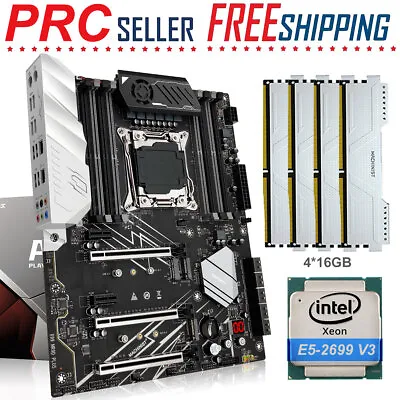 X99 MR9D Motherboard LGA 2011-v3 Xeon E5 2699 V3 CPU 64GB DDR4 3200MHz RAM Combo • $428.95