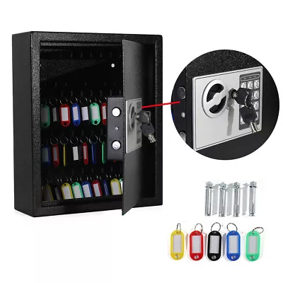 Key Safe Lock Box Key Holder Key Cabinet Wall Mount W/ Combination Lock 40 Keys • $59.88