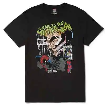 Marvel X HUF Venom Spider-Man  Brock Washed  T-Shirt Black Size L • $39.99