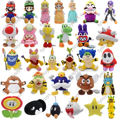 Super Mario Bros Plush Toy Mario Luigi Yoshi Toad Peach Bowser Stuffed Doll Gift • $16.91