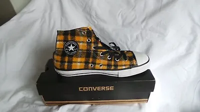 BRAND NEW In Box Converse CT All Star Check/Plaid Hi Trainer UK 5 EU 38 Blk&ochr • £48.95