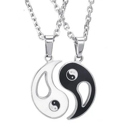 2X Yin Yang Pendant Necklace Chain Couple Friend Friendship Jewelry Gift Best.CX • $5.04