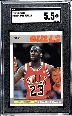 1987-88 Fleer Basketball #59 Michael Jordan Sgc 5.5 Ex+ Chicago Bulls Best Price • $190