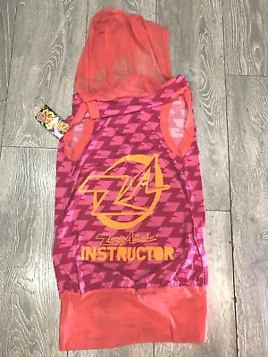 Ladies Pink Lightweight Sheer Instructor Hoodie Top Zumba Gym Size XS 8-10 NEW • £7.89