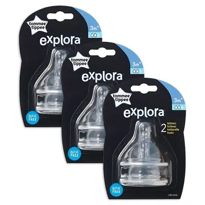 Tommee Tippee® Explora Silicone Teats BPA FREE Steriliser & Dishwasher Safe (x3) • £9.99