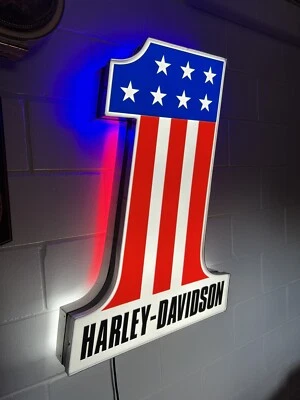 $975 • Buy Custom Harley Davidson LED Neon Light Sign Large Mancave Garage Evil Knievel