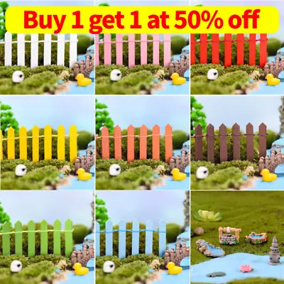 90cm DIY Miniature Wood Fence Mini Small Fence Fairy Garden Kit For Succulent • £4.84