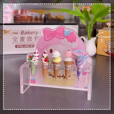 1/12 Scale Dollhouse Miniature Clear Ice Cream Cone Holder Cake Dessert Stand • $5.58