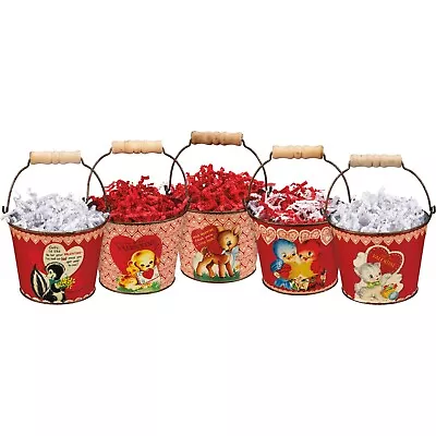 Nostalgic “Valentines” Mini Tin Bucket Set By Primitives By Kathy (Set Of 5) • $40