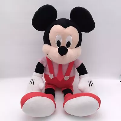 Mickey Mouse Disney Valentine's Large Plush Stuffed With Heart Suspenders 18  • $14.97