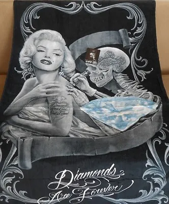 New Marilyn Monroe Diamonds Are Forever Beach Pool Gift Towel Skeleton & Tattoo • $22.09