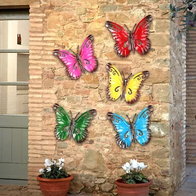 5Pcs Colorful Metal Butterfly Yard Garden Decor Outdoor Lawn Wall Art Decor • $7.83