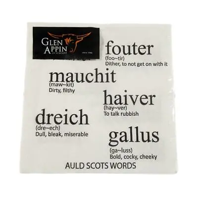 £4.95 • Buy Glen Appin Of Scotland Auld Scots Words Scottish Words 3 Ply Paper Napkins