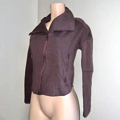 Adidas Stella Mccartney Ladies XS Burgundy Mock Neck Full Zip Sweater Jacket • $24.63