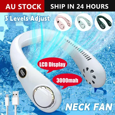 $19 • Buy Rechargeable USB Portable Personal Mini Air Cooler Bladeless Hanging Neck Fan AU