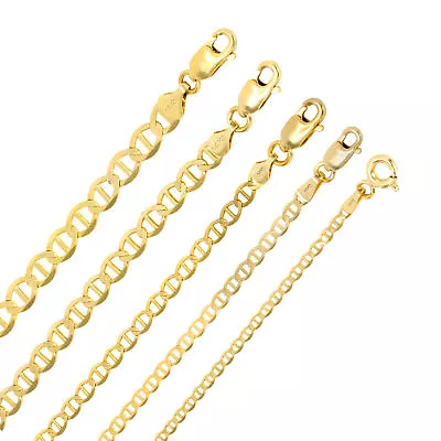 14K Yellow Gold Solid 3mm-7.5mm Mariner Anchor Link Chain Bracelet 7  7.5  8  9  • $347.99
