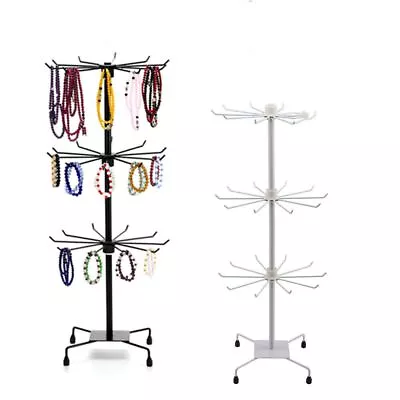 3 Tier Rotating Jewelry Display Stand Bracelet Necklace Keyring Storage Rack • $39.18